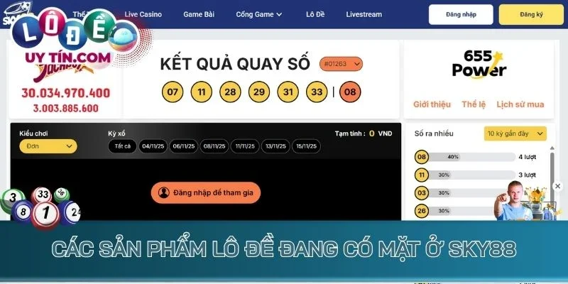 Các sản phẩm lô đề sky88 đang thu hút đông đảo bet thủ