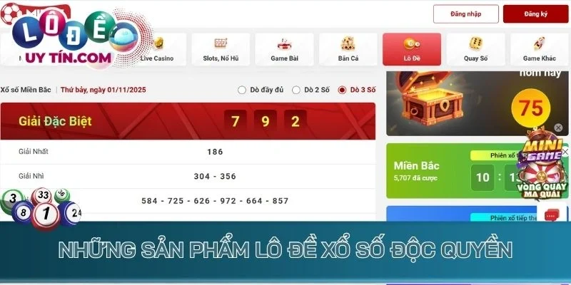 Các sản phẩm lô đề xổ số độc quyền chỉ có tại Mibet