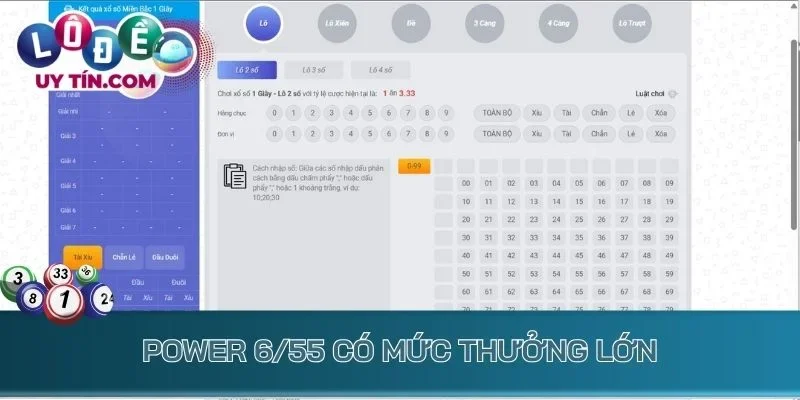 Power 6/55 có mức thưởng lớn