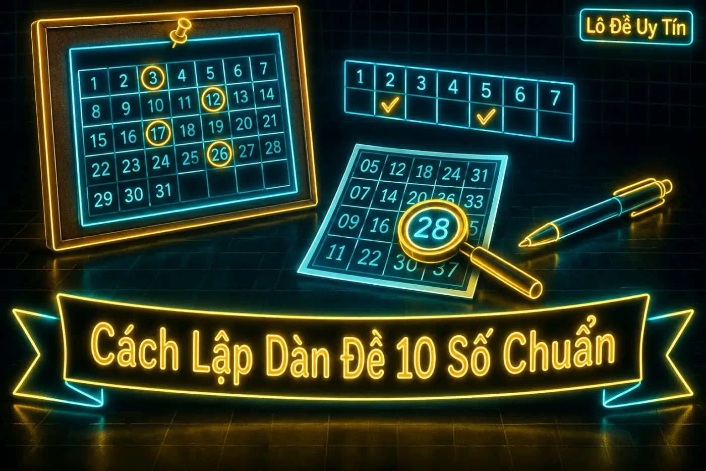 Rất đơn giản thôi, bạn làm theo ba bước. Bước một - dàn đề 10 số